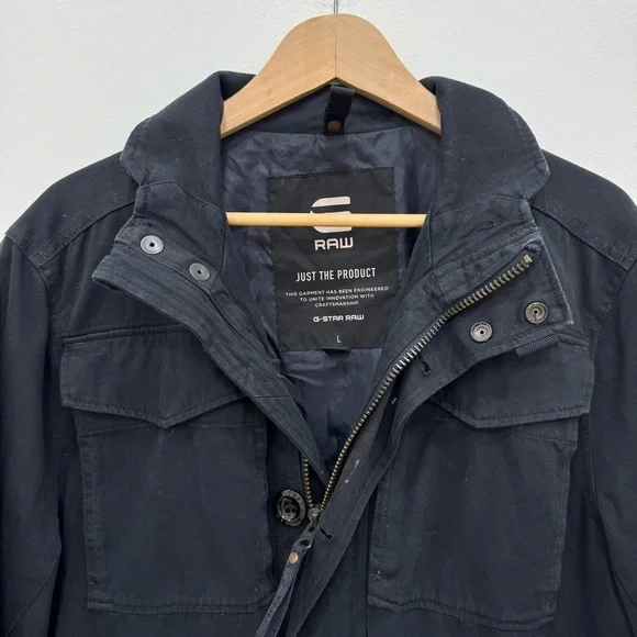 G Star Raw Denim black Canvas Field Just the Product Jacket Sz Large black - Picture 6 of 13